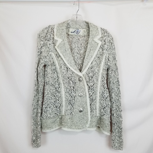 Rosie Neira Anthropologie Sweater Blazer Gray Medium - Picture 1 of 8